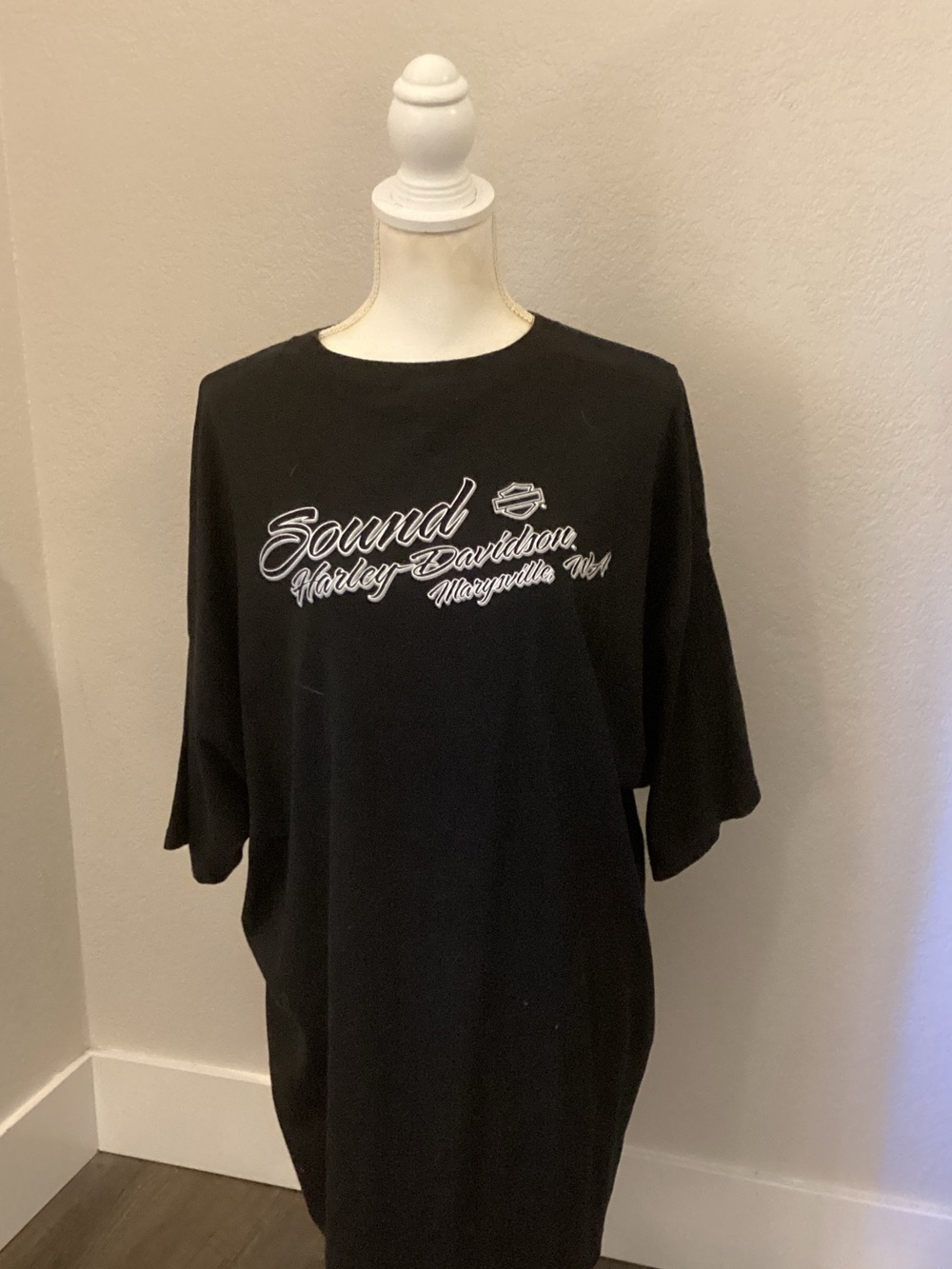 Harley-Davidson Black Short-Sleeve Tee with White 'Sound' Script